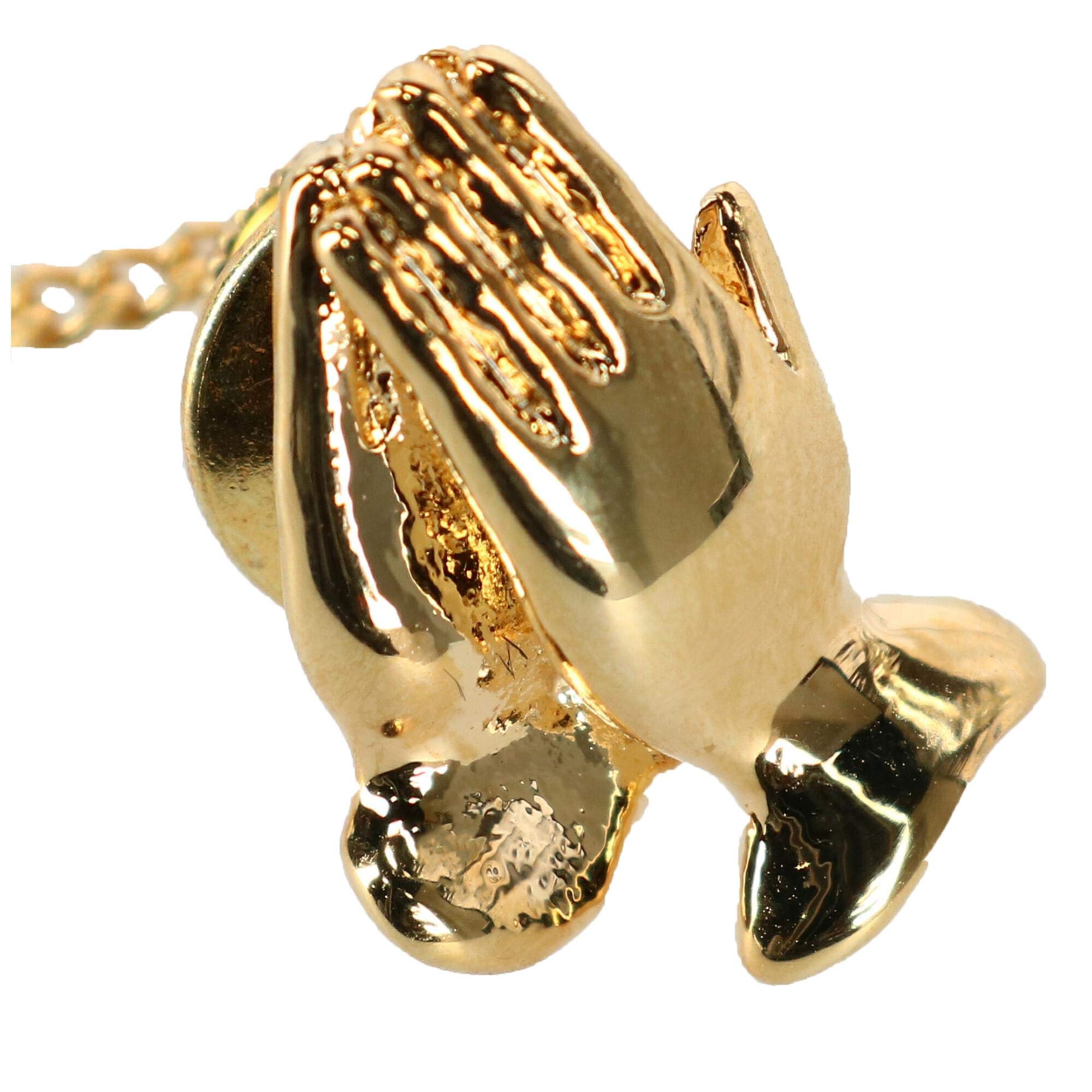 Men's Praying Hands Tie Tack, Gold
