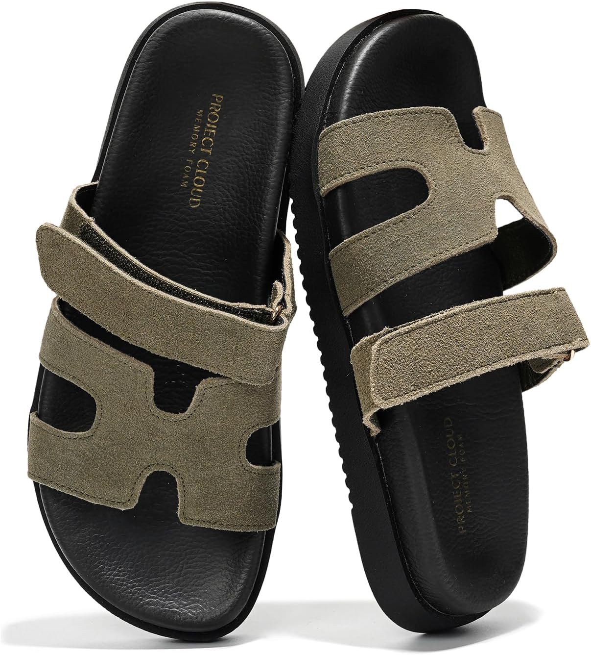 Project Cloud 100% Genuine Leather Sandals for Women Footwear - Stylish Womens Sandals with Plush & Soft Insole - Non-Slip and Water-Resistant Beach Sandals Slides for Women (Mayvy)