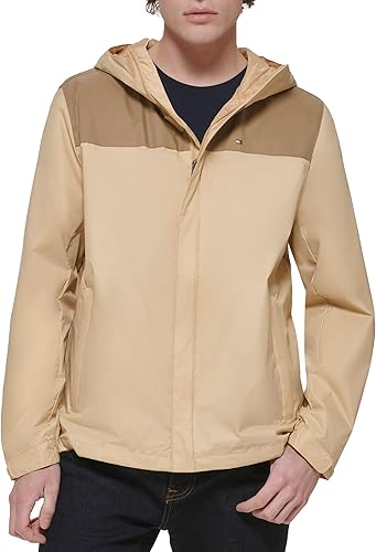 Tommy Hilfiger - Chaqueta impermeable transpirable con capucha para hombre