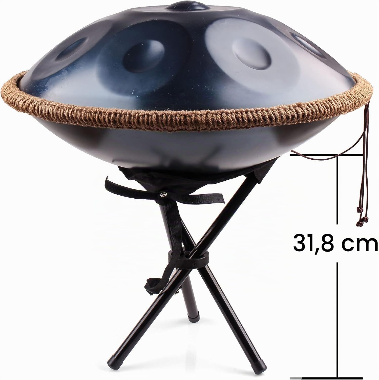Tamburo a mano armonico professionale blu, 10 note, 55 cm, 440 Hz, acciaio, custodia morbida, percussione armonica per guarigione del suono, meditazione e yoga