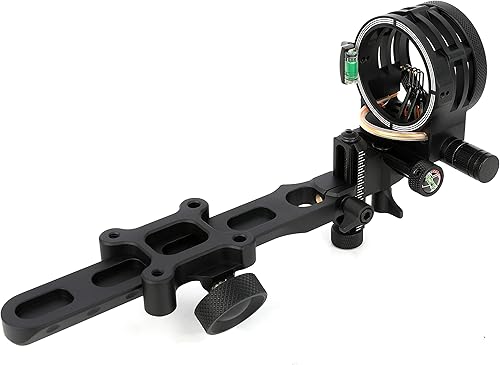 Miniatura 9 de Vistas de arco compuestas 5 Pin 0.019 '' Fibra óptica Vista de tiro con arco mecanizado de aluminio para arco compuesto para mano izquierda y derecha