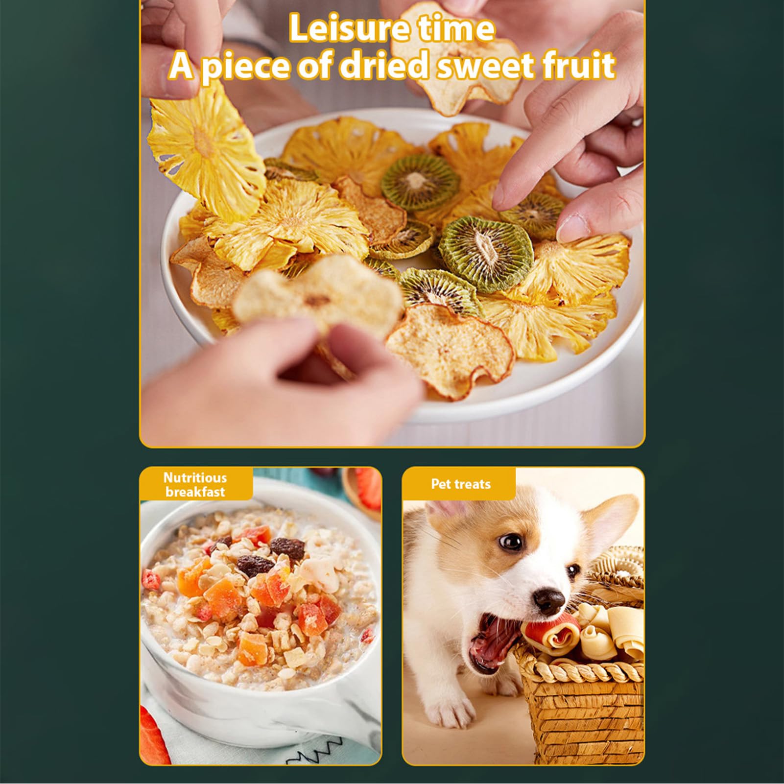 Disidratatore per Alimenti e Carne secca con timer 24 ore 8 Rastrelliere per l'essiccazione 450 W 30-90 ℃ Disidratatore per frutta e verdura Controllo della temperatura regolabile (Spina UE a 5