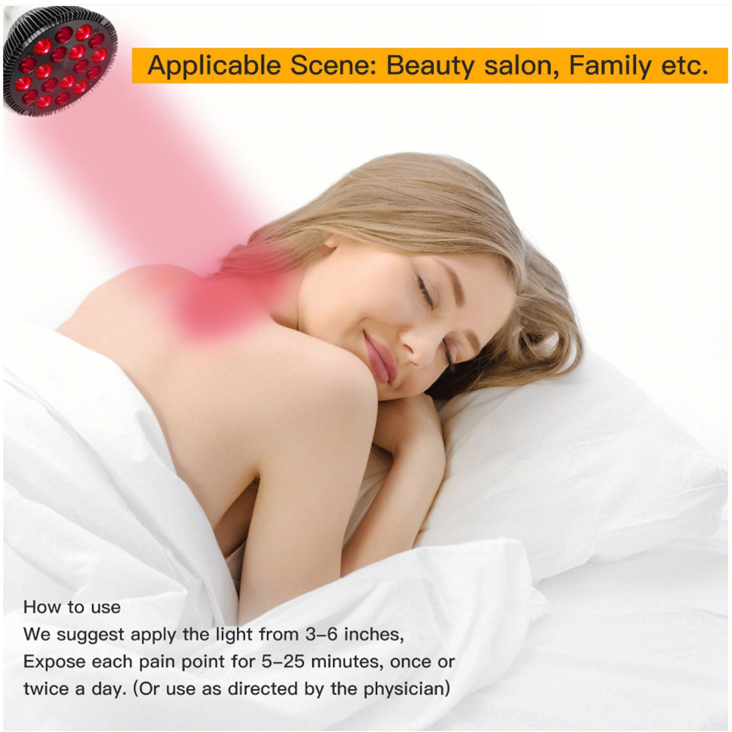 Generico Bulbo a Raggi Infrarossi, Lampada Terapia Luce Rossa, Fototerapia Luce Rossa per Viso, Pelle, Dolore Muscolare e Circolazione Sanguigna Uso Domestico