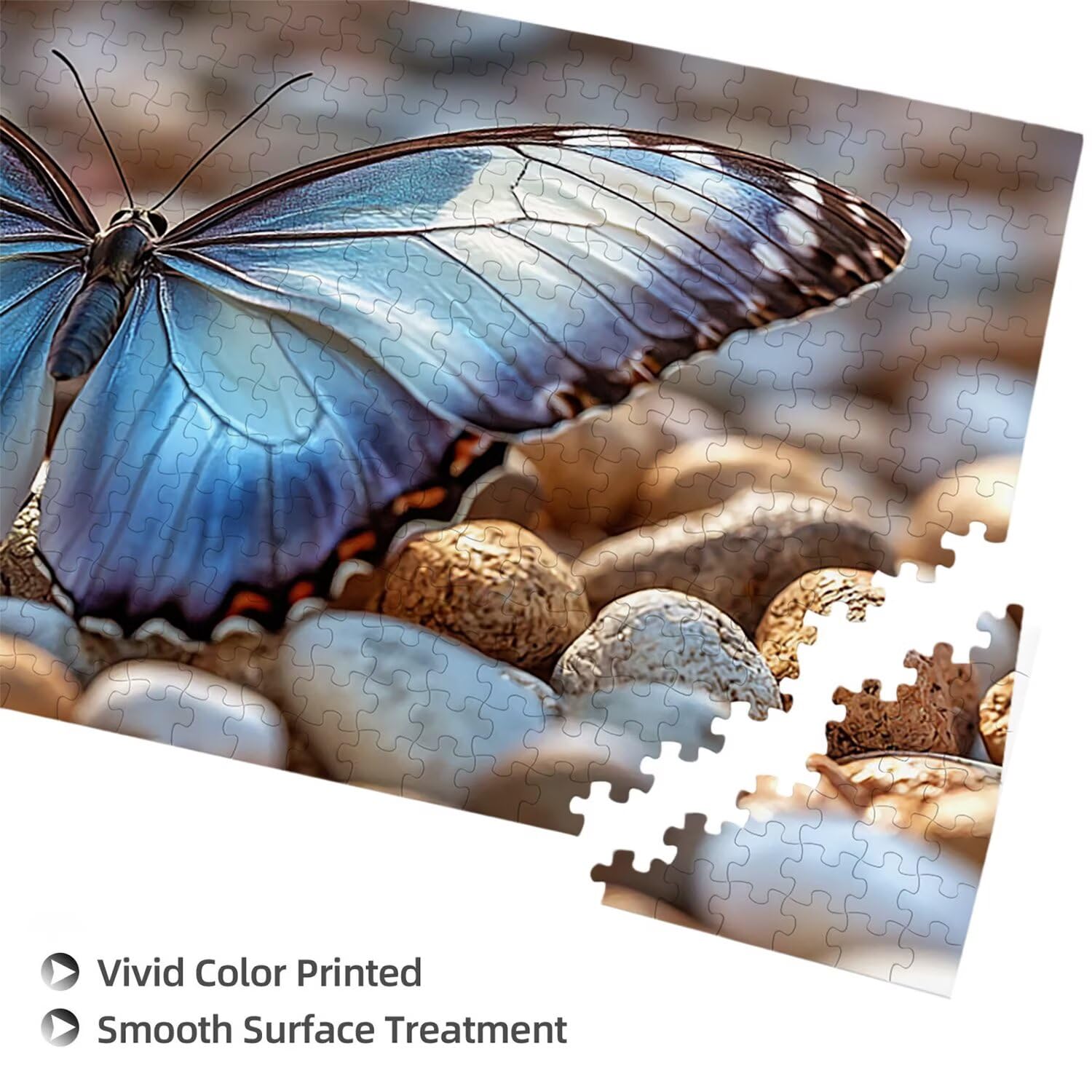 Puzzle dla dorosłych 1100 elementów, kamyki motyle, puzzle dla dorosłych klasyczne i od 14 lat junior, rodzinne puzzle rozrywka w domu prezent 87x42cm l-197