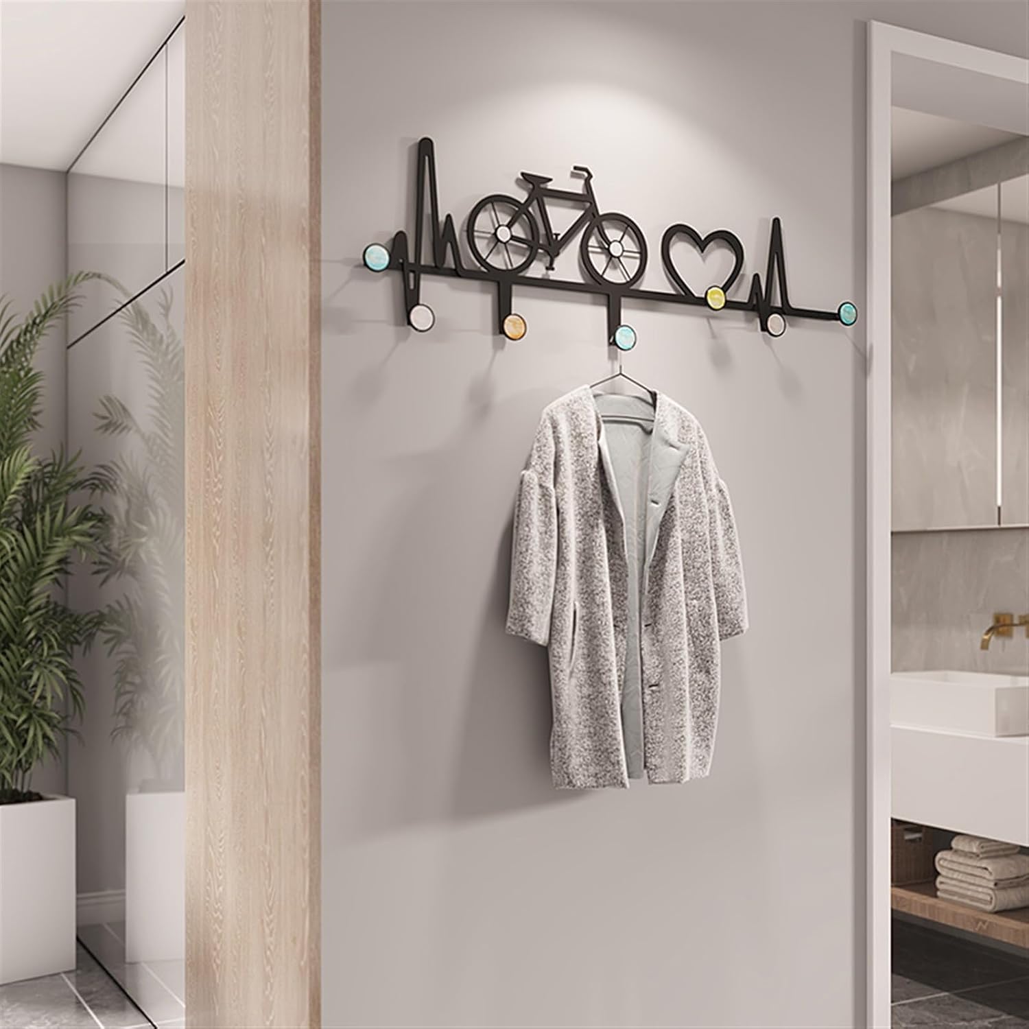 Coat Hooks for Wall Coat Rack Wall Mount with 7 Hooks for Hanging – Heavy Duty Metal Coat Rack Wall Mount – Hat Rack, Hanger, Clothes, Jacket Hooks Wall Mount Coat Rack