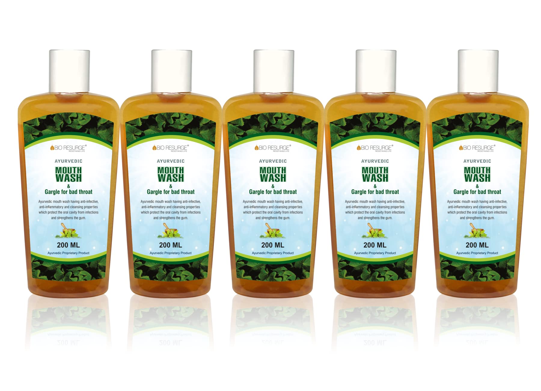 BIO RESURGE LIFE Antibacterial Ayurvedic Mouthwash|1000Ml|Ayush Certified,For Germ Defense,Bad Breath,Plaque,Cavities And Gum,Sore Throat,Cough(Pack Of 5) (B085TNKGFJ) Amazon Price History, Amazon Price Tracker