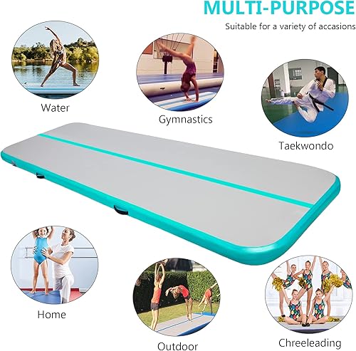 Miniatura 5 de Syellowafter 191610ft Gymnastics Tumbling Air Mat 48 inch Thickness Gym Training Mat for AerobicsCheerleadingYoga w Electric Pump