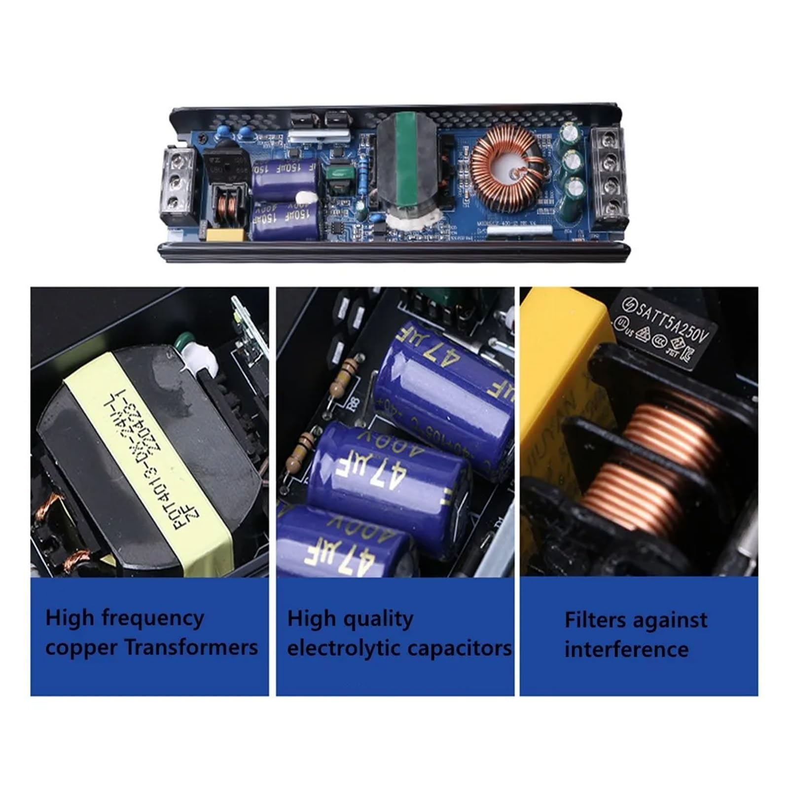 Fuente de alimentación conmutada, Transformadores de CA CC a fuente de alimentación conmutada de 12V 24V 12 24 V voltios 60W 100W 200W 300W 400W A/D for tira de LED,para tiras de luces LED, CCTV, imp