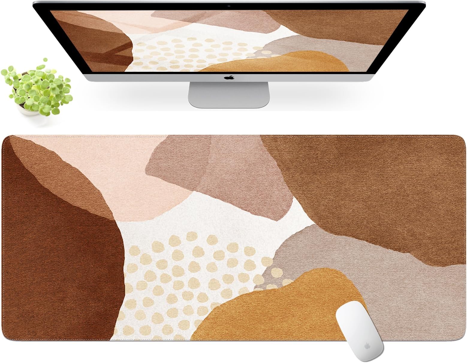 iLeadon Felt Desk Mat, No Bad Smell Felt Mouse Pad with