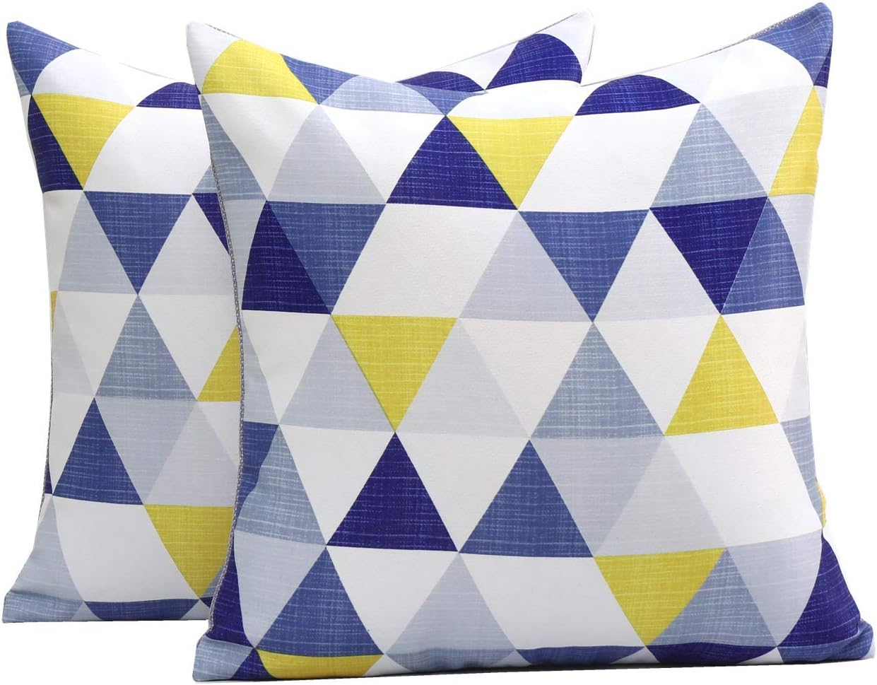 Jral Home Throw Pillow Covers Set of 2, Decorative Colorful Triangle Pillow Cushion Cases Soft for Coush Sofa Bed,24x24inch