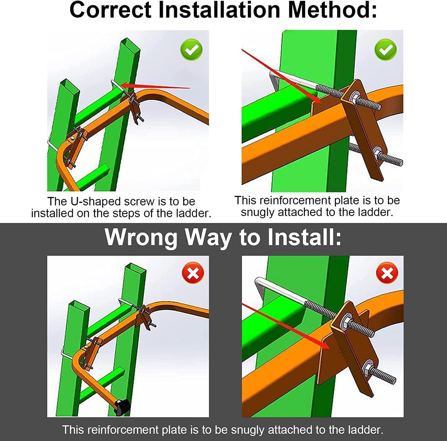 Arrtzan Ladder Standoff, Heavy Duty Steel Ladder standoffs for gutters