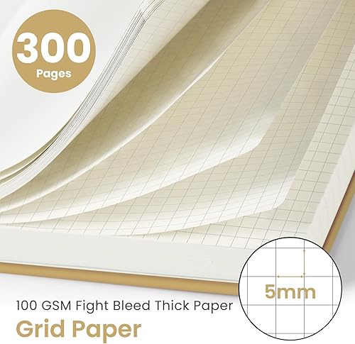 Miniatura 2 de Taja - Cuaderno de espiral forrado para trabajo, 300 páginas gruesas B5 (7.1 x 10 pulgadas), con rayas universitarias para escritura, tomar notas,