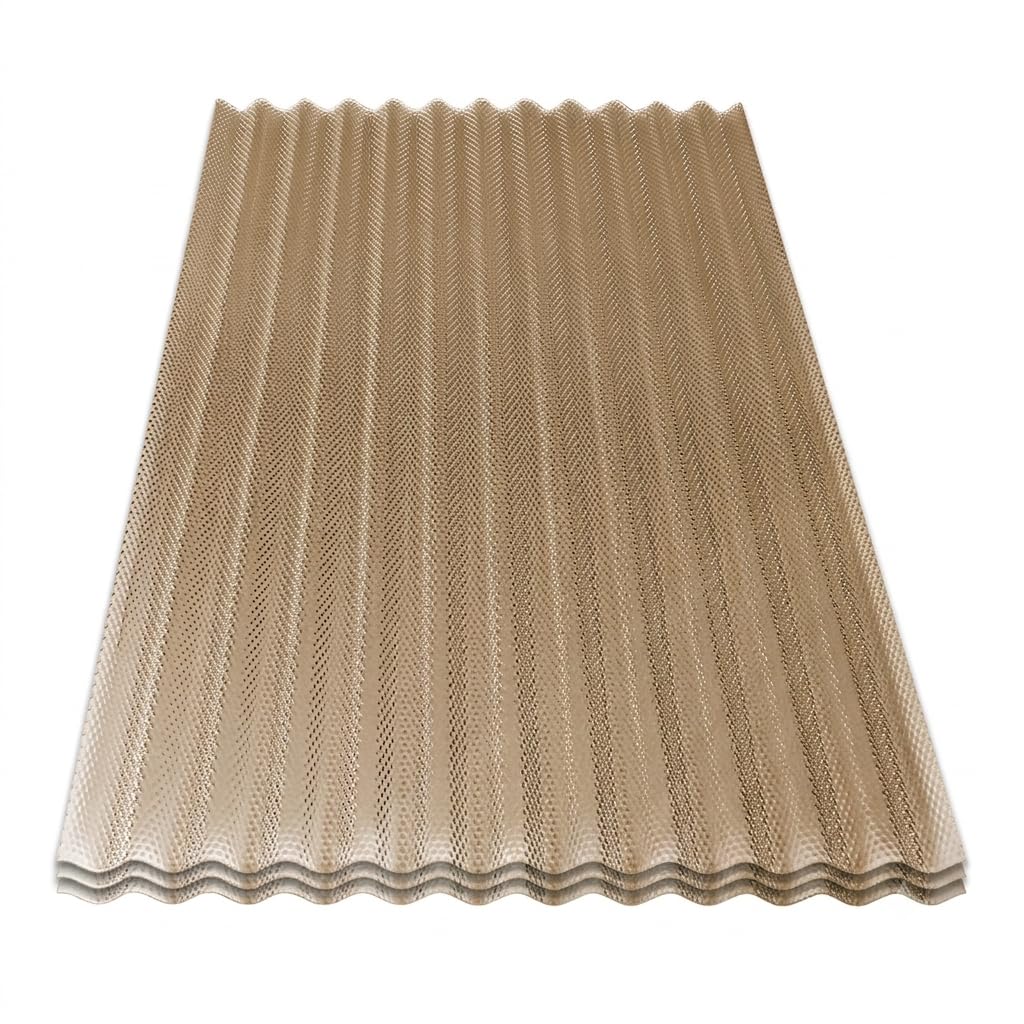 KAISER plastic® Wellplatte Wabe | Xtra Strong (PC) | Wabenstruktur und rauchbraun, bronze | Welle 76/18 | verschiedene Sets (4, 104,5 x 400 cm)