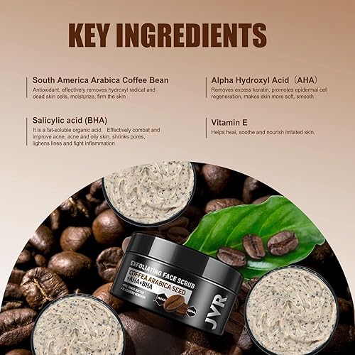 Miniatura 8 de JVR Máscara eliminadora de puntos negros + exfoliante facial para hombres 2 en 1 máscara negra de carbón, máscara facial purificadora y limpieza