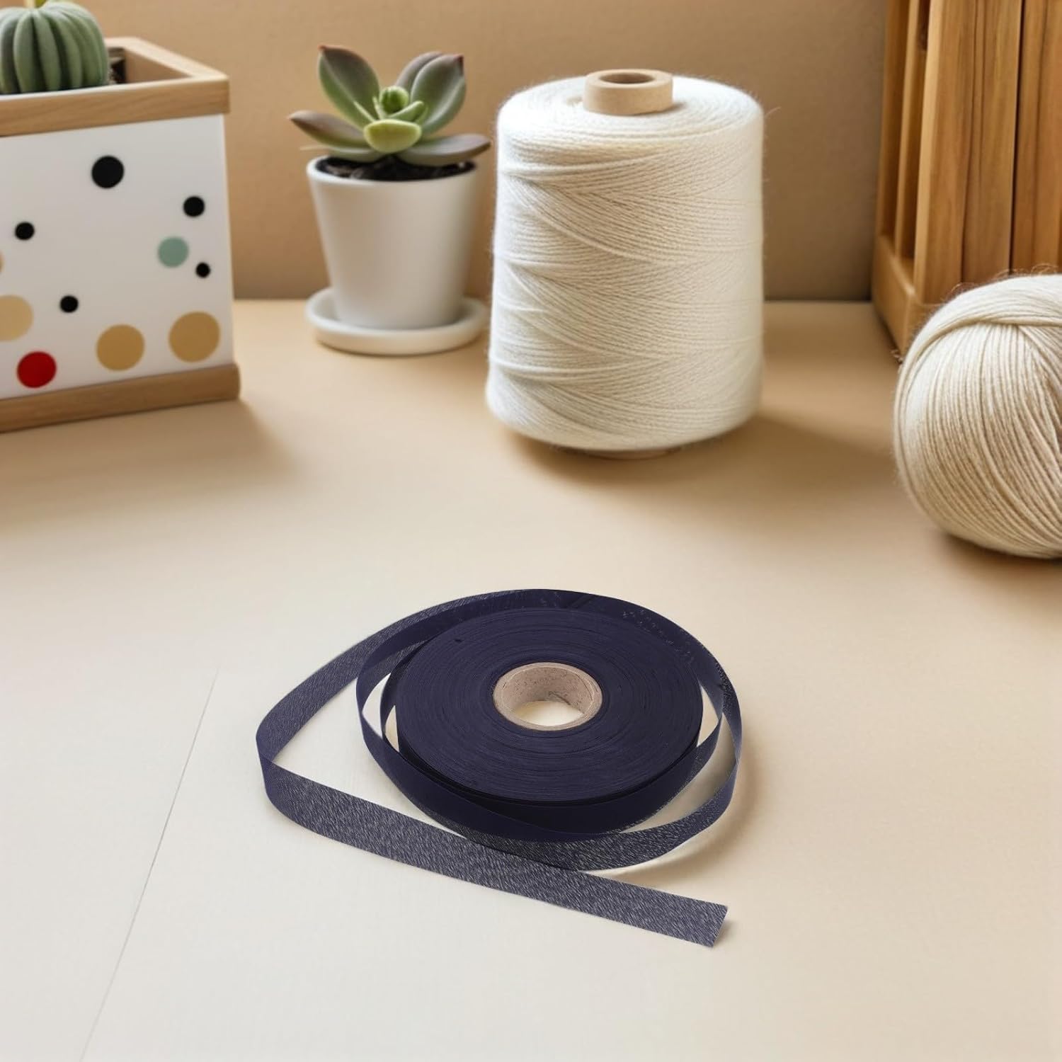 MINAOLULUS 5cm Sewing Edge Trim and Bias Tape for Tailor Clothing, Polyester Woven Binding Ribbon, 100 Meters Roll, Sturdy Hemming Tape for Apparel Craft and Quilting Projects