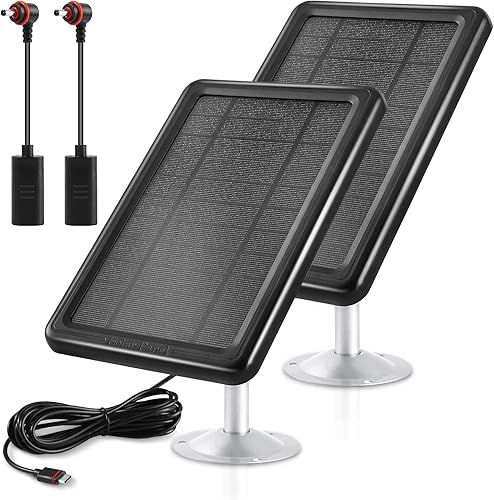 Ring - Cargador de panel solar para cámara, compatible con Ring Spotlight Cam PlusPro (batería), batería Ring Stick Up Cam, carga rápida de 5.5 V