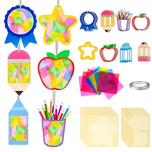 HOWAF 24 Sets Back to School Apple Pencil Suncatcher Crafts