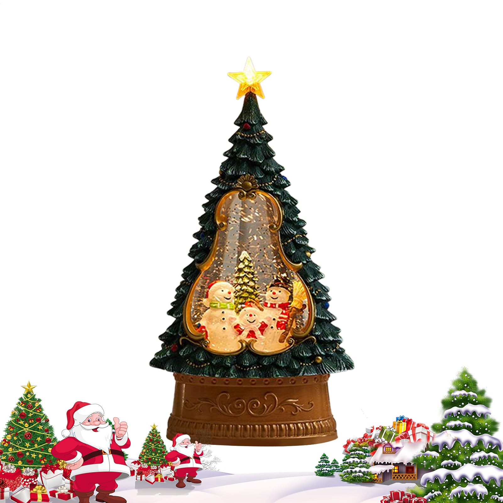 Boule À Neige De Noël Minuterie De 6 Heures avec Musique | Lumière Globe à Neige Père Noël Pour Cheminée Salle à Manger Étagère Chambre Appui de Fenêtre Ados