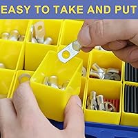 Vista 5 de haisstronica 220 piezas Kit de lengüetas de alambre de cobre estañado, 110 piezas AWG 8 6 4 2 1 Lengüetas de cable de batería resistentes