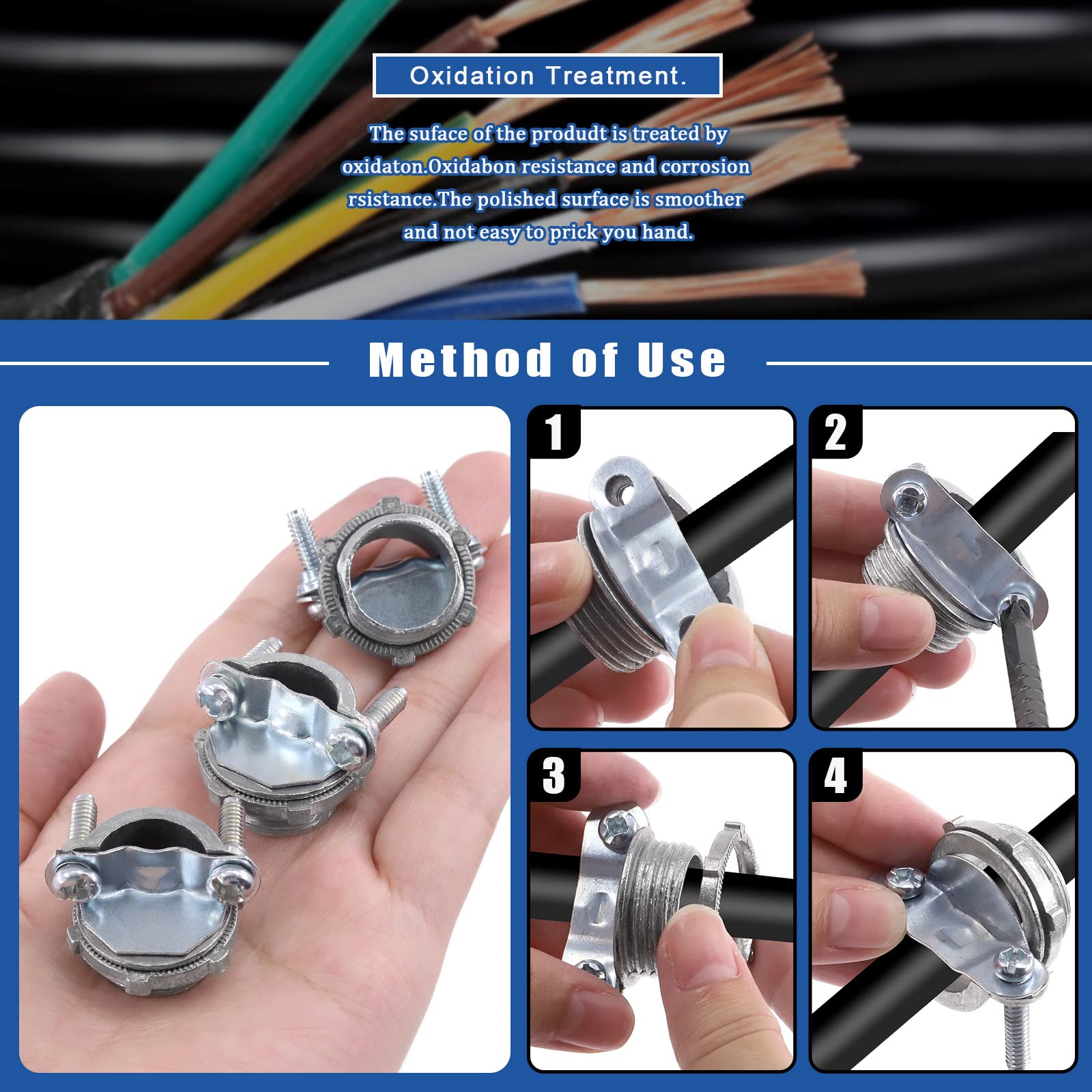 Freno Cavo Punte Cappuccio Metallico, 10 Pcs Terminali per Cavi Freno