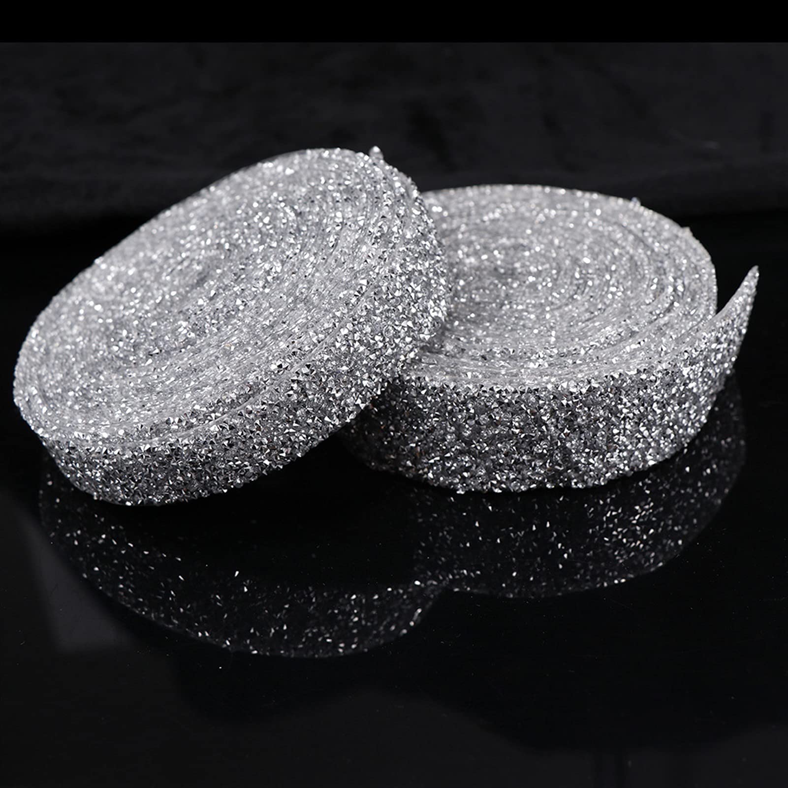 Yard Sewing Trim Crystal Motiv Fix Glänzendes Harz Strassbandapplikationen for Kleider Kleidung Schuhe 1/1.5/2/3cm (Color : White AB, Size : 1.5cm 1yard) (Transparent White 1.5cm 1yard)