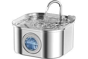 3.2L/108oz Cat Water Fountain with Transparent Window for Quiet Hydration