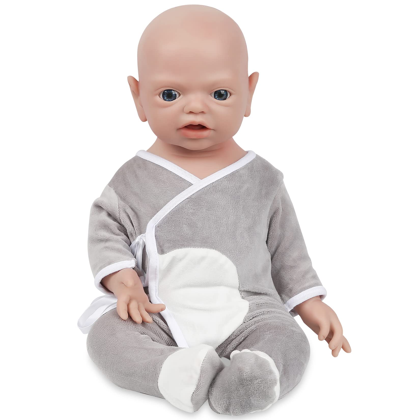 Vollence 53 cm Bambola Completamente in Silicone, Non Bambole in Vinile, Bambole Che sembrano Reali, Bambole Reborn, Bambola Neonato, Bambole Realistiche - Ragazzo