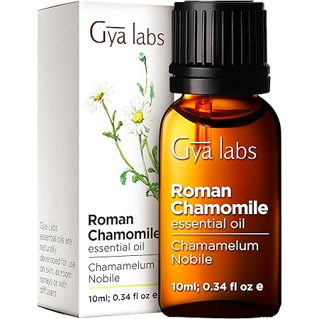 Gya Labs Roman Chamomile Essential Oil for Diffuser & Pain - 100% Therapeutic Grade Roman Chamomile Oil for Face & Skin - Roman Chamomile Essential Oils for Aromatherapy (0.34 fl Oz)