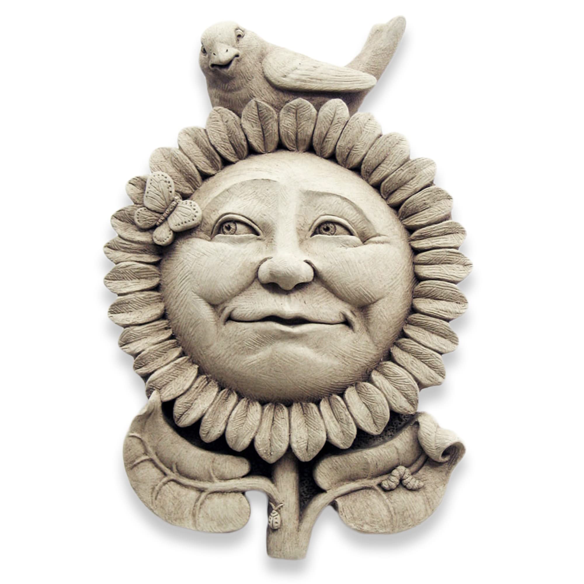 Carruth Studio, Sunflower Morning Wall Plaque Figurine, Sunflower Decor, Stone Sunflower Wall Art, Gift for Gardener