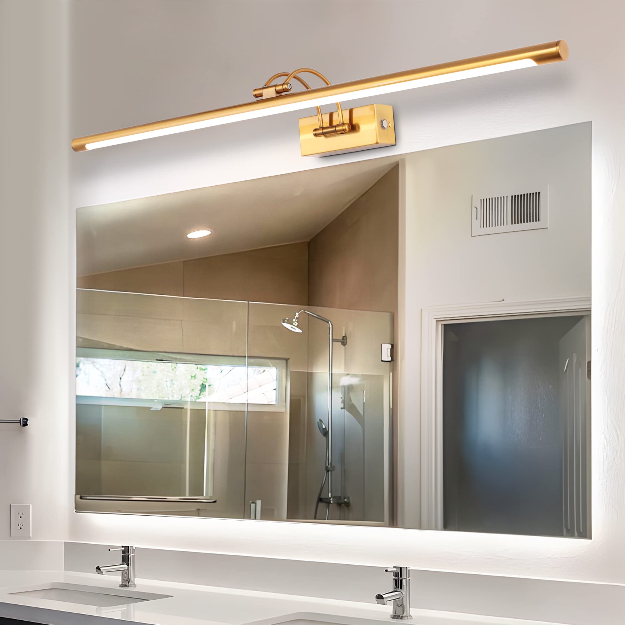 MantoLite Dimmable Applique Murale LED 90CM 16W 3000K/4500K/6000K Laiton Lumière Pivotante Intérieur