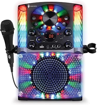 Singing Machine SML625BTBKD Karaoke Machine, Portable Bluetooth CD+G Karaoke System, Black