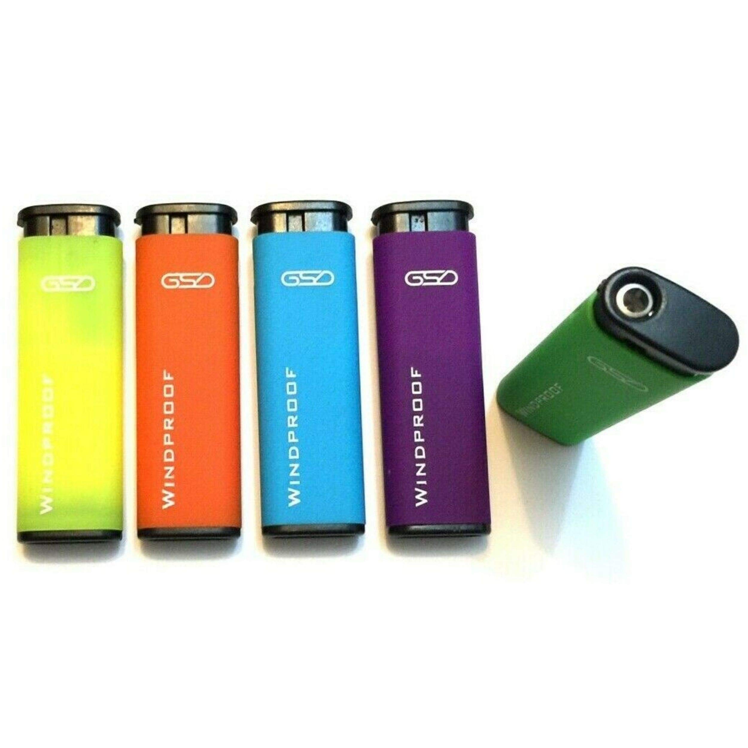 TopBargainsForYou - 5 x Torjet like GSD Bright Colourful Soft Touch Really Powerful Jet Lighters, Windproof Lighters, Gas Lighter. Real Powerful Lighter. Pink, Blue, Green, Yellow Lighter