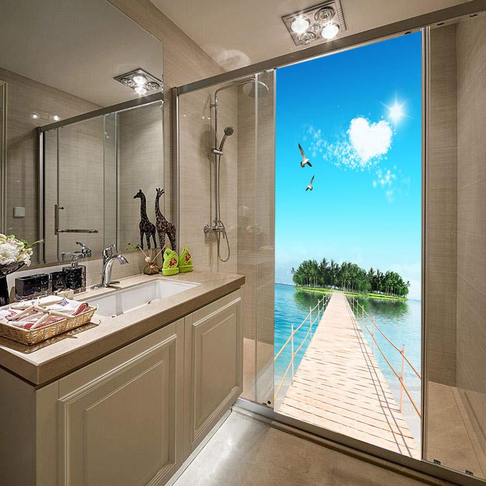 3D Selbstklebende Türfolie „Blauer Himmel Mit Wolken“ – 77 X 200 Cm, Für Innentüren & Balkontüren