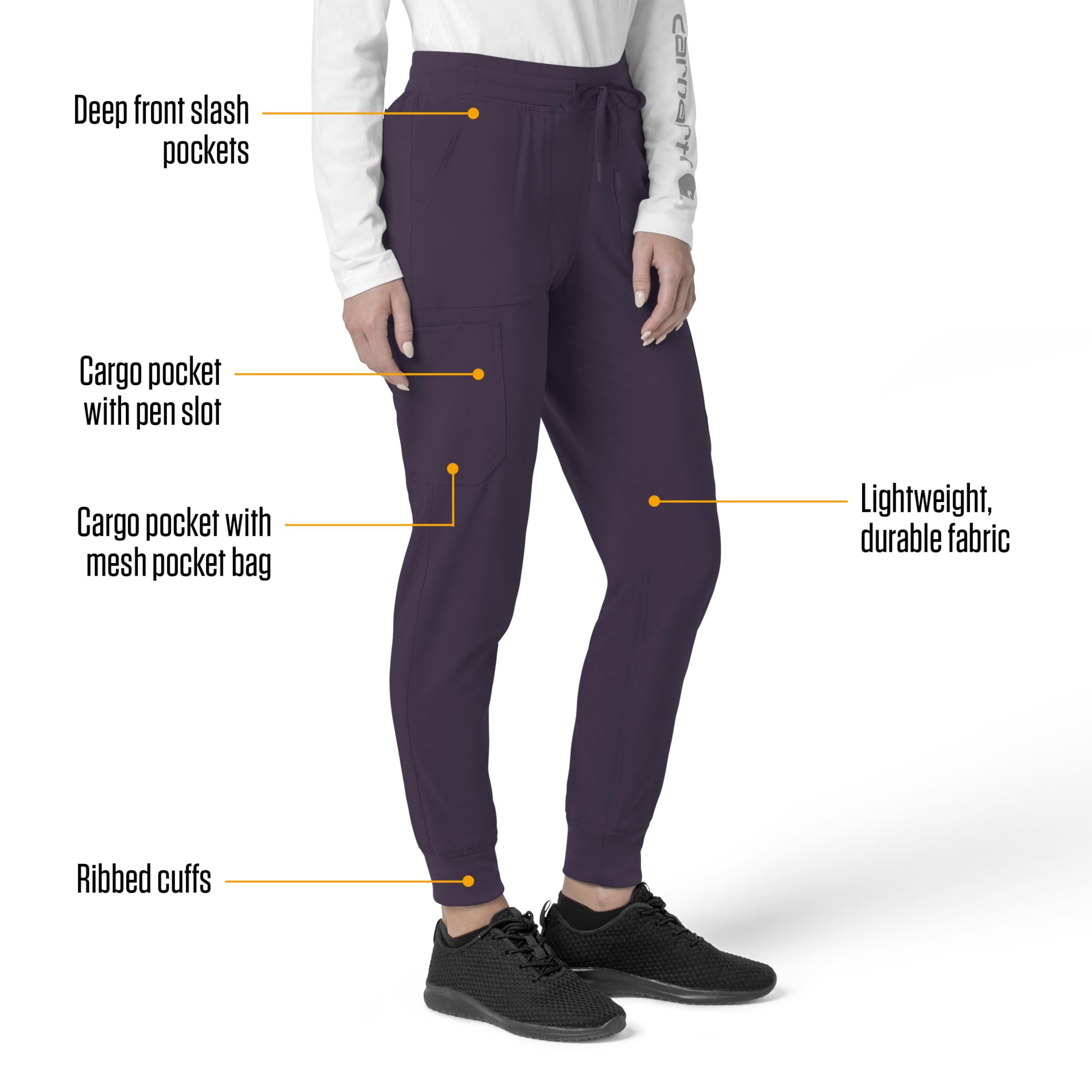 Carhartt Women's Cargo Jogger Scrub Pant Pantalones de Traje médico para Mujer