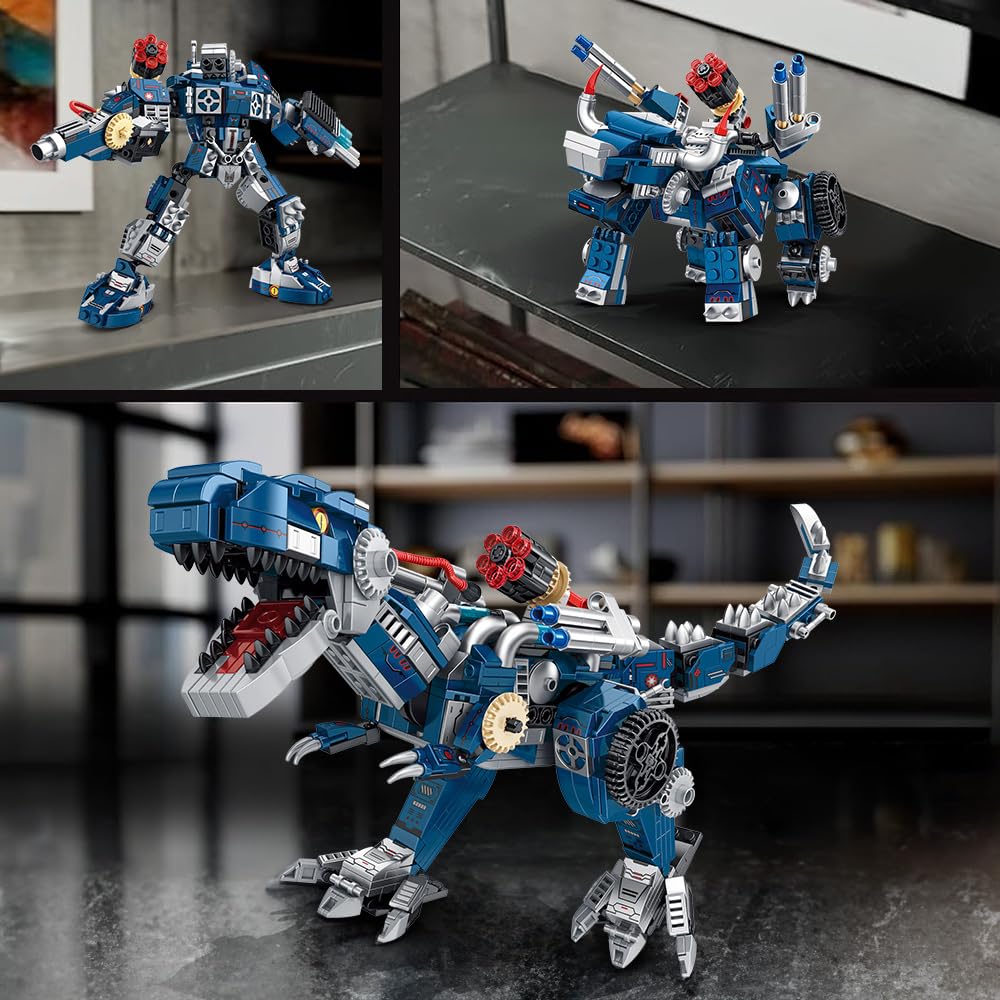 RiceBlock Dinosaur Building Blocks Sets, 3-in-1 Tyrannosaurus Rex Animals Building Toys for Boys Ages 7-14 Years(Compatible with Lego Sets)