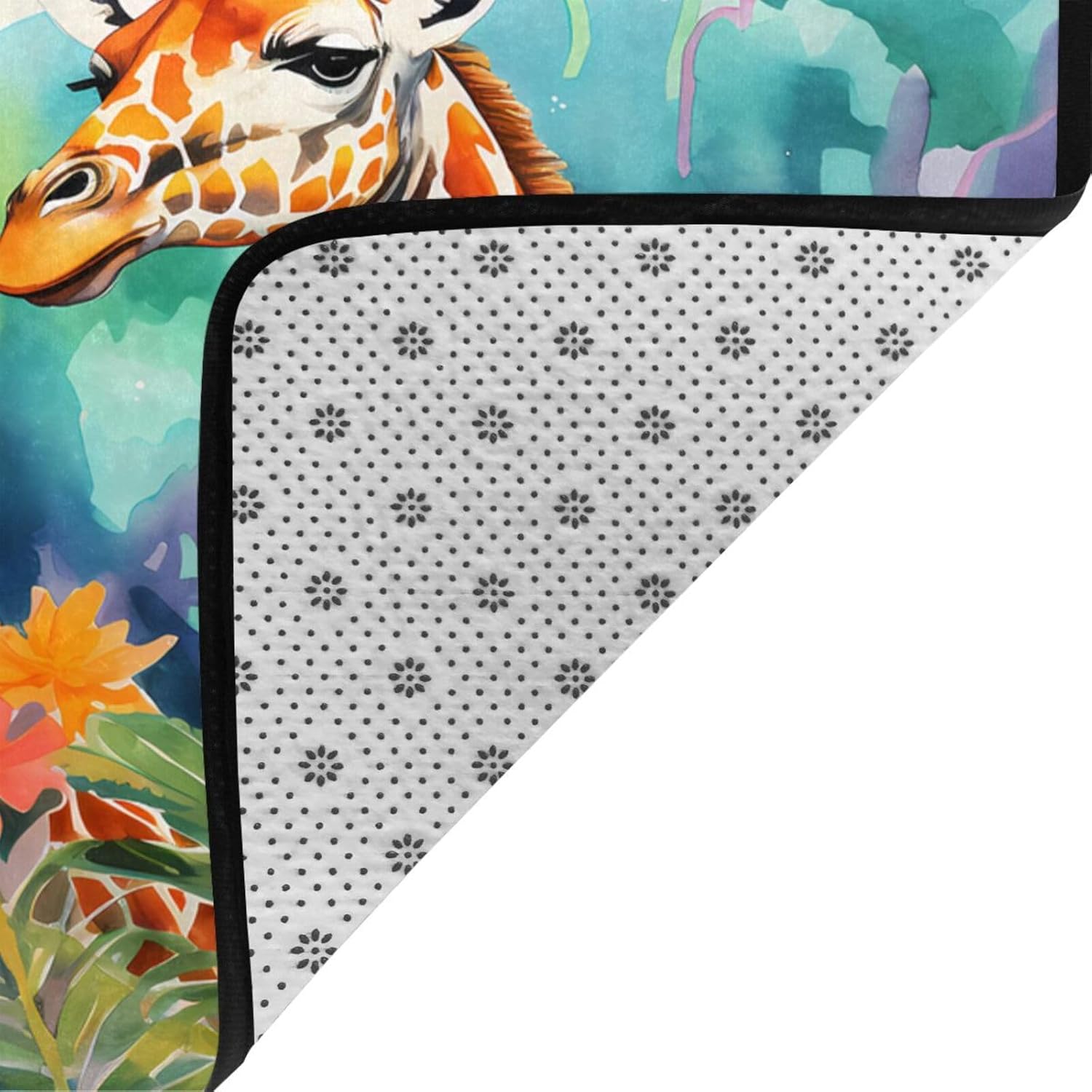 Fellow Giraffe Printed Floor mat 80x58 inches, Non-Slip Decorative Carpet for Bedroom and Living Room