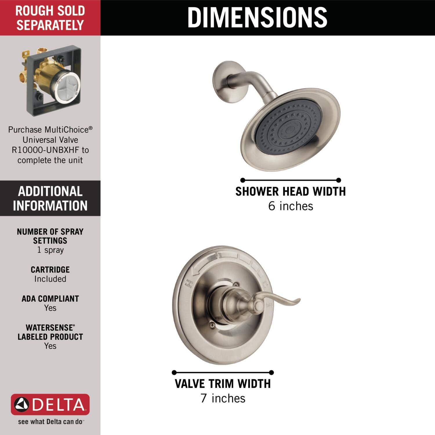 Greatest Product Delta Faucet Windemere Single-Function Shower Trim Kit with Single-Spray Shower Head, Stainless BT14296-SS (Valve Not Included) Creative Product Delta Faucet Windemere Single-Function Shower Trim Kit with Single-Spray Shower Head, Stainless BT14296-SS (Valve Not Included)