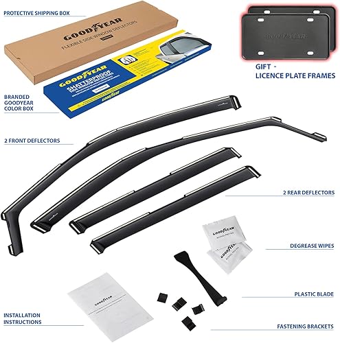 Miniatura 6 de Goodyear GY003494 - Deflectores de ventana inastillables para Ford Expedition 2018-2023, protectores de lluvia, viseras de ventana para automóviles,
