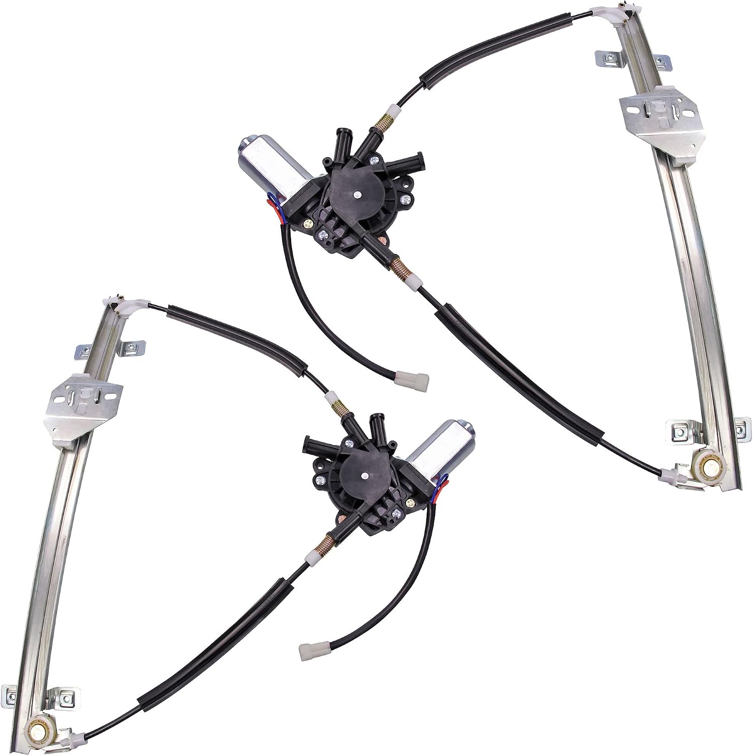 BESTPRICE 2 x Front Right Electric Window Regulator with Electric Motor Compatible with VW Golf 2 19E 1G1 Jetta II 19E 1G2 165