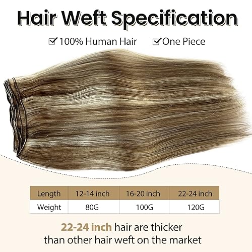 Miniatura 2 de Extensiones de cabello humano con trama de coser 353oz balayage castaño ceniza con 2 tonos rubios reflejos naturales sin costuras cabello Remy