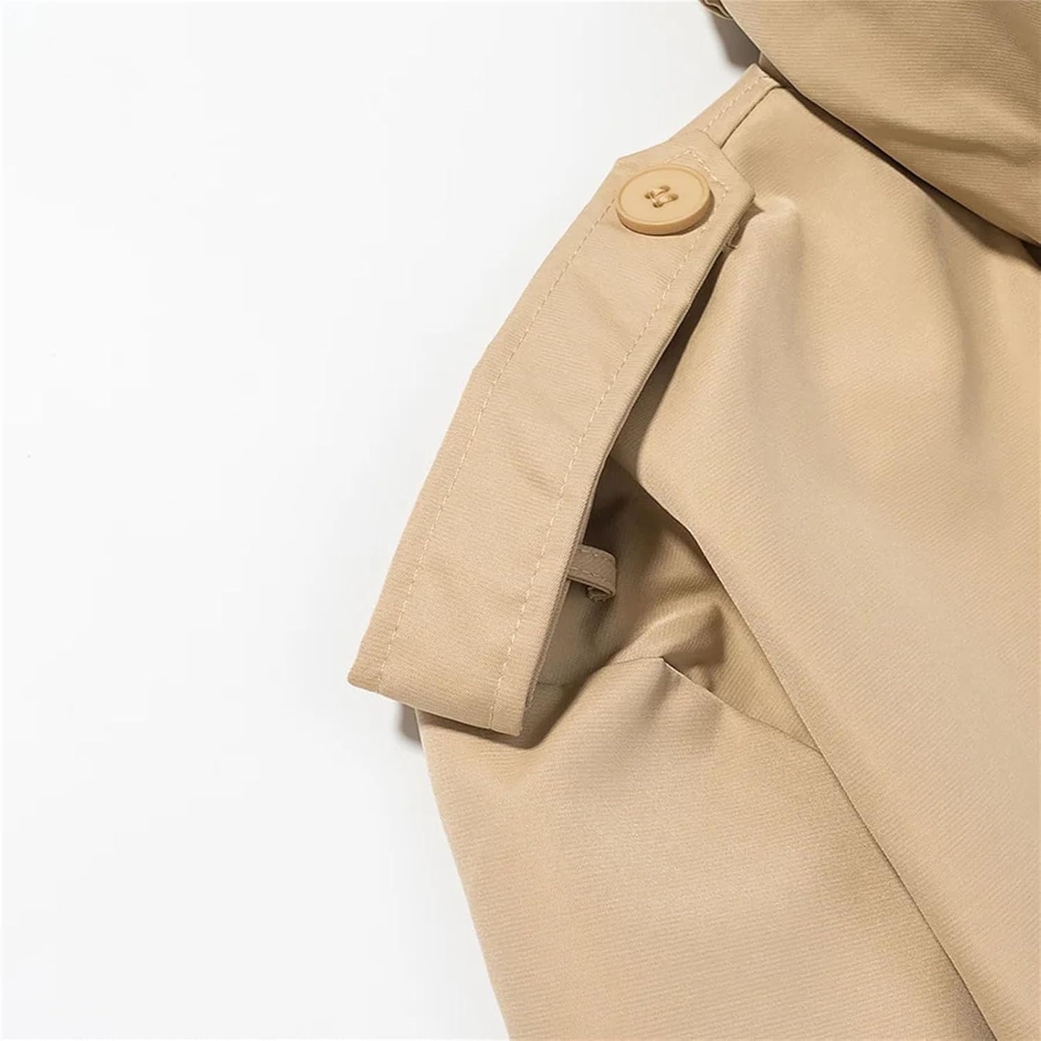 Womens Short Trench Coat With Belt Solid Color Lapel Windproof Street Style Casual Commute Outerwear