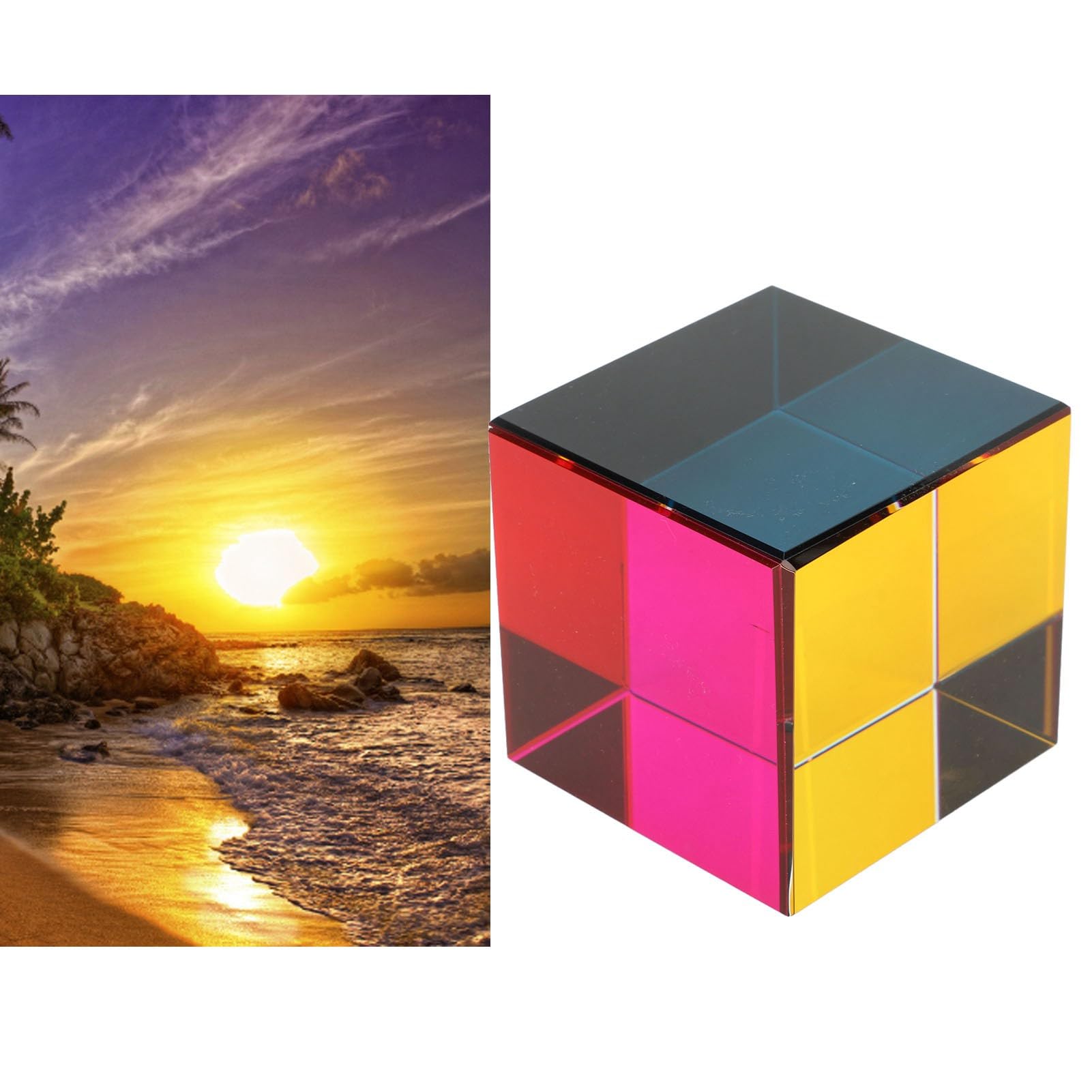 CHICIRIS Prisma de Vidrio óptico de Cubo de Color para Arte de Refracción