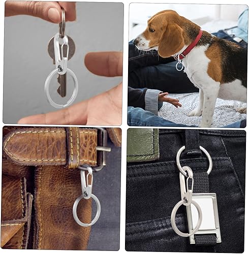 Miniatura 2 de COOLHIYA Juego de 10 llaveros planos con mosquetón, ganchos a presión para llaveros, camping, escalada y supervivencia, mochila, accesorios, llavero