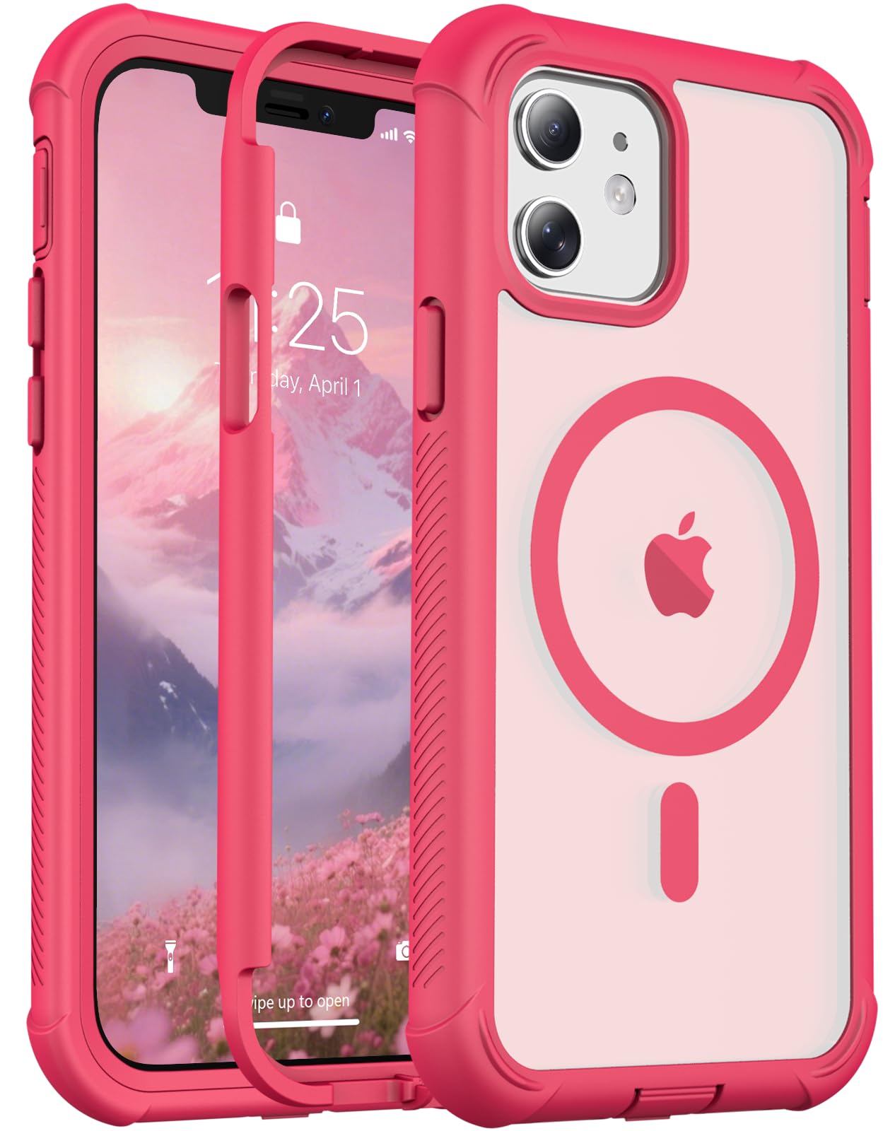 jaroco Magnetic for iPhone 12/12 Pro Case Heavy Duty Protection Rose