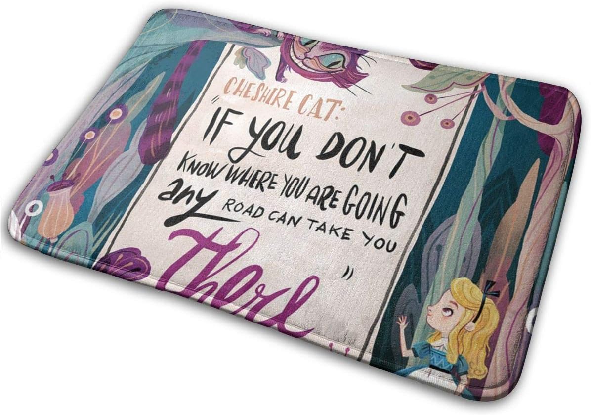 Greatbe Welcome Door Rug Alice In Wonderland Indoor Outdoor Bathroom Decor Doormats Rubber Non Slip 40 X 60 Cm