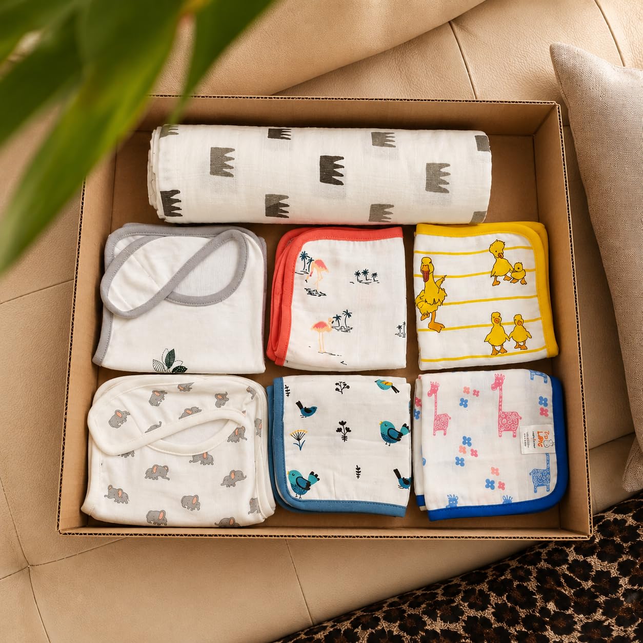 TinyLane - Curated for you! All in one Bamboo : Cotton Newborn Baby Essential Products, 0-6+ Months, Pack of 7, Multi Color, Gift Ideas for Baby Shower for Mom (Crown, Pack of 7)-picture-30