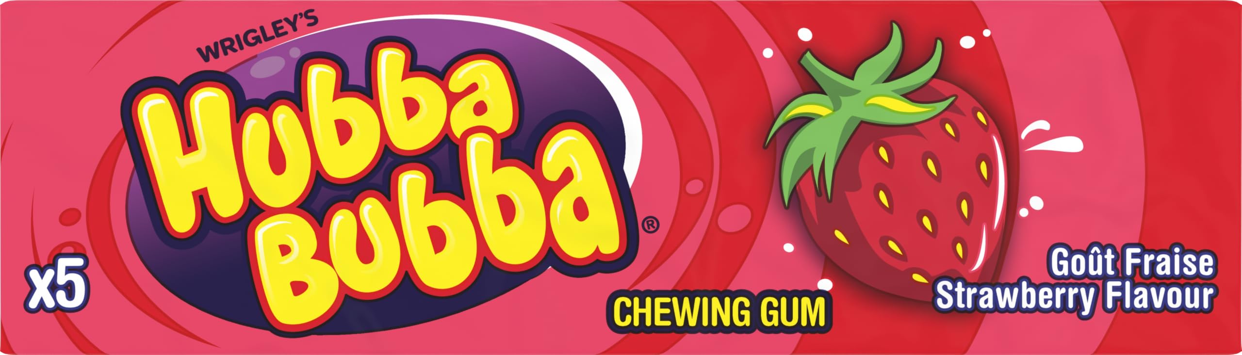 HUBBA BUBBA Bubble Gum Maxi Cubes Goût Fraise - 20x5 Cubes - 700g