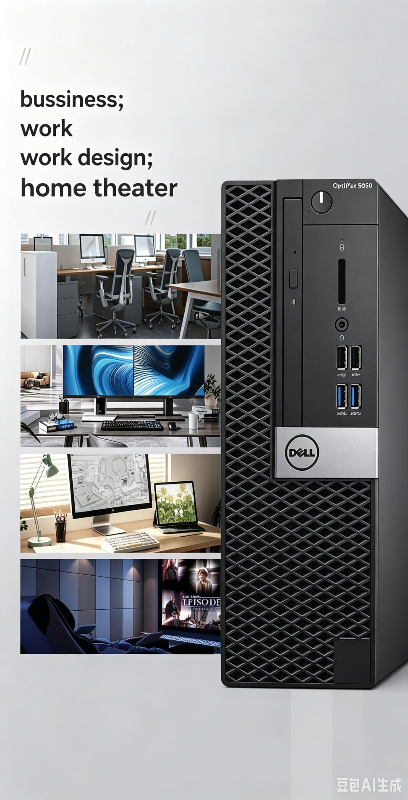 Dell Optiplex 5050 SFF Desktop PC, Intel Core i7-7700T, 16GB RAM, 512GB SSD, USB WLAN+BT, US QWERTY, Windows 11 Pro (Ricondizionato)
