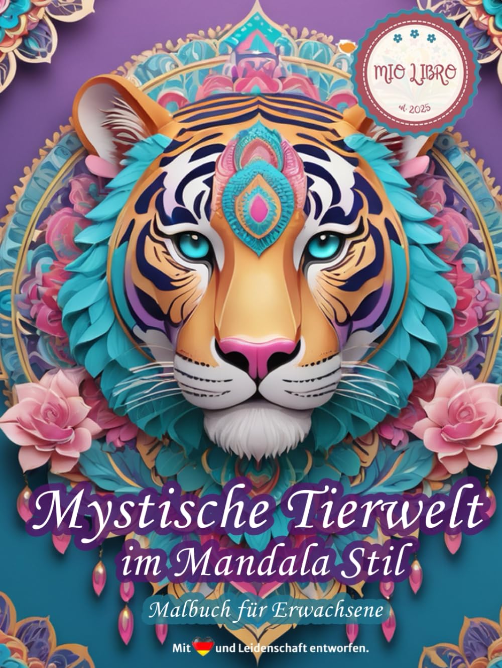 Livre de coloriage pour adultes mandala animaux avec 50 motifs de détente