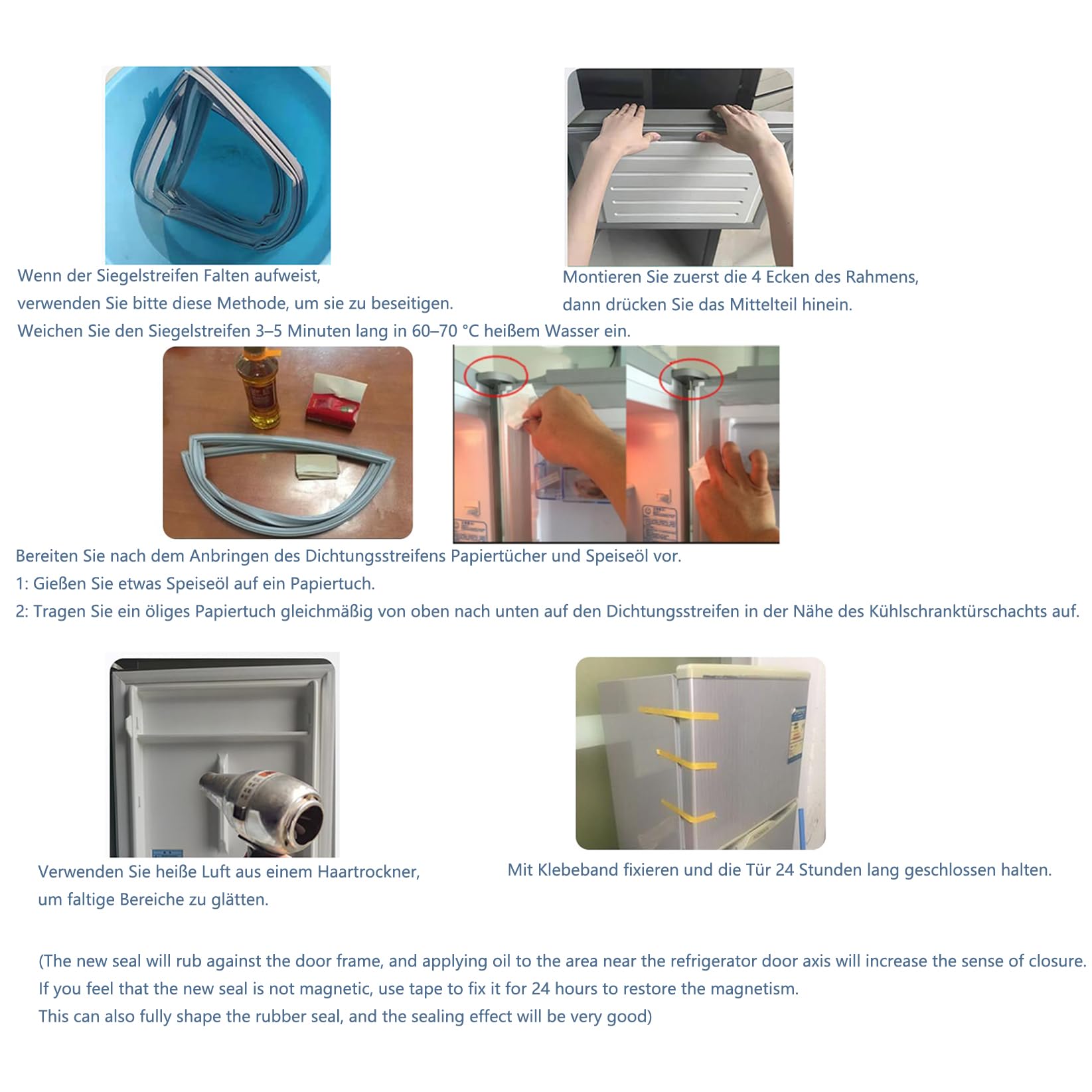 Türdichtung für Kühlschrank Gefrierschrank Universal PVC Türdichtung Dichtung für Kühlschrank Gefrierschrank KühlGefrierKombination Truhe